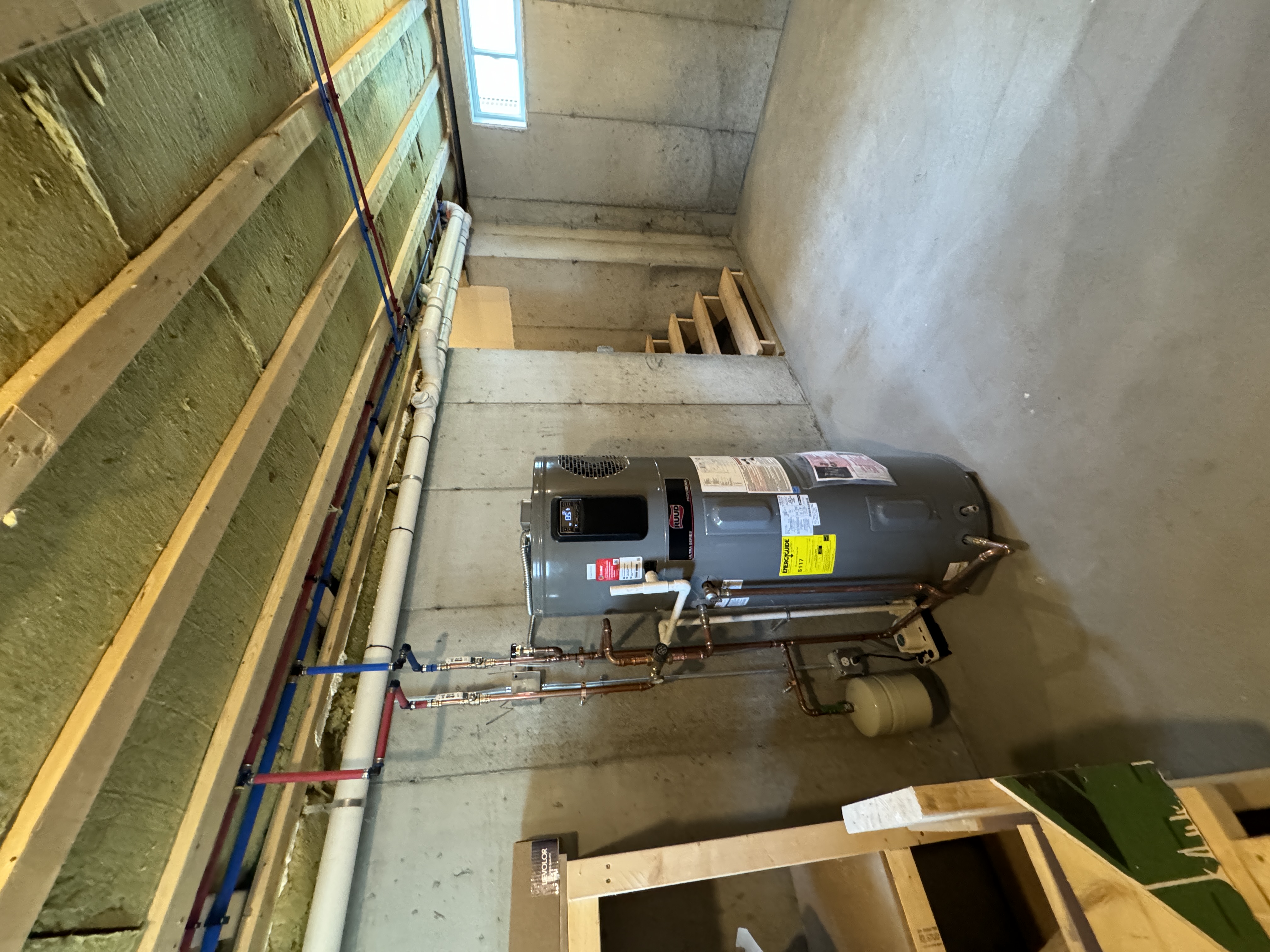 RUUD water heater installed